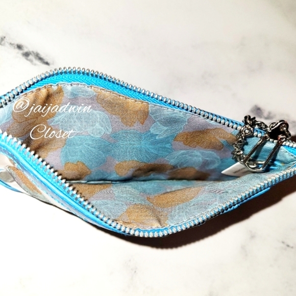 HOBO Beautiful Blue Card Holder Leather Wallet - Picture 3 of 5